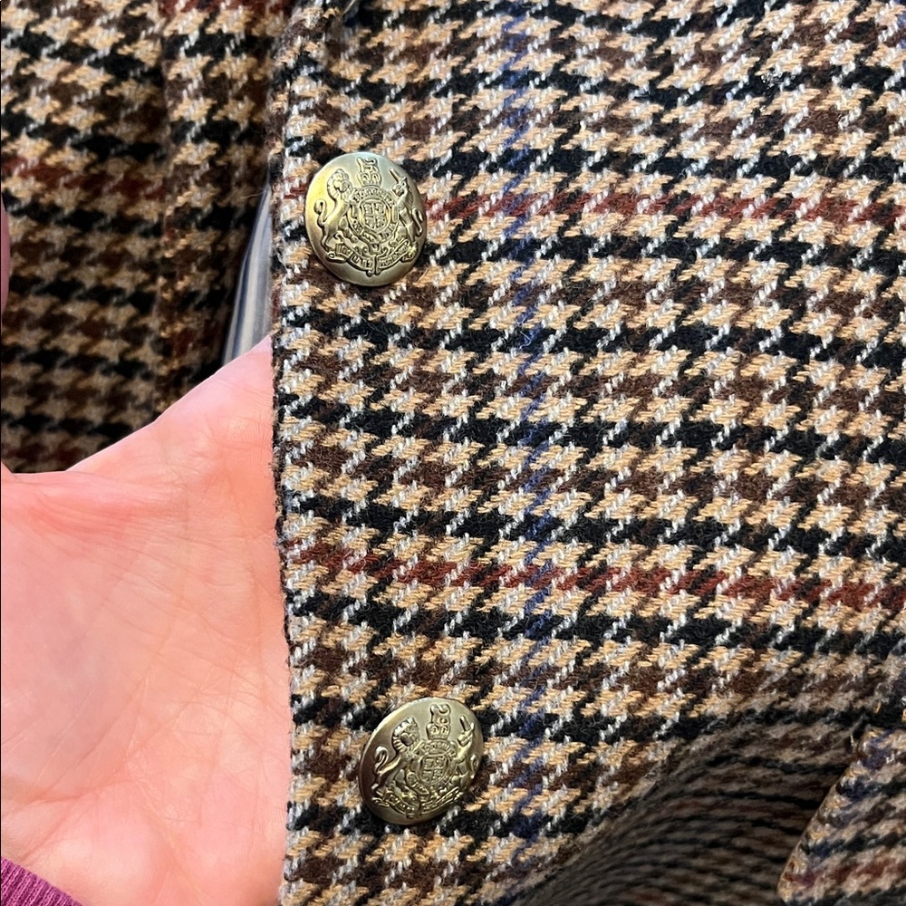 J Crew Size 6 Classic Brown Houndstooth Blazer - Picture 3 of 4